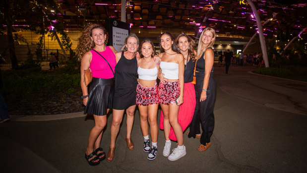 Pink fans waiting for her to go on stage on Friday night.