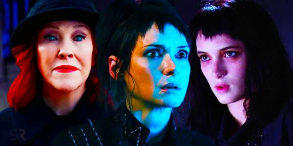 Delia Deetz (Catherine O'Hara) and Lydia Deetz (Winona Ryder) in Beetlejuice 2 with teenage Lydia in Beetlejuice 1988