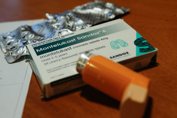 A mo<em></em>ntelukast medication for children sold in Australia.